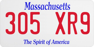 MA license plate 305XR9