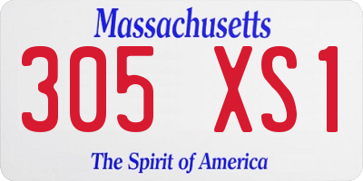 MA license plate 305XS1