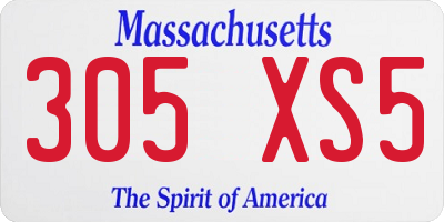 MA license plate 305XS5