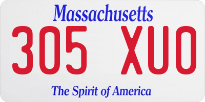 MA license plate 305XU0