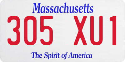 MA license plate 305XU1
