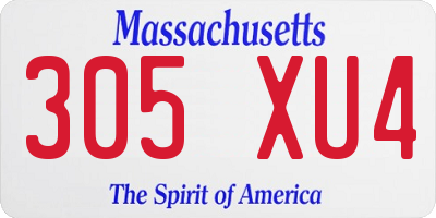 MA license plate 305XU4