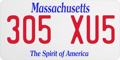 MA license plate 305XU5