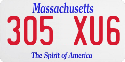 MA license plate 305XU6