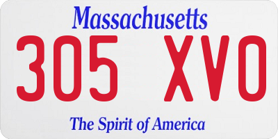 MA license plate 305XV0