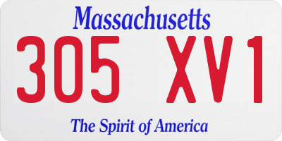 MA license plate 305XV1