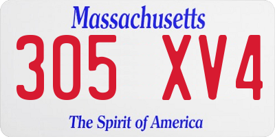 MA license plate 305XV4