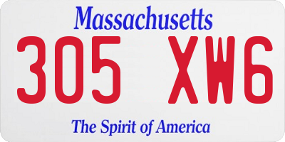MA license plate 305XW6