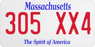 MA license plate 305XX4