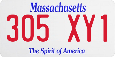 MA license plate 305XY1