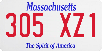MA license plate 305XZ1