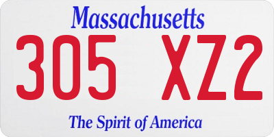MA license plate 305XZ2