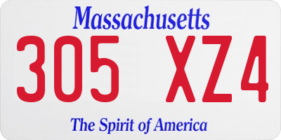 MA license plate 305XZ4