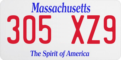 MA license plate 305XZ9