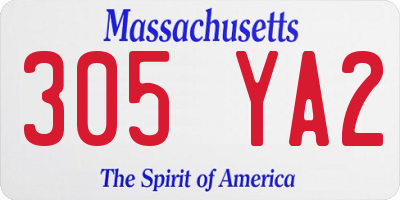 MA license plate 305YA2