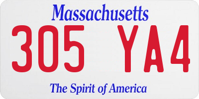MA license plate 305YA4