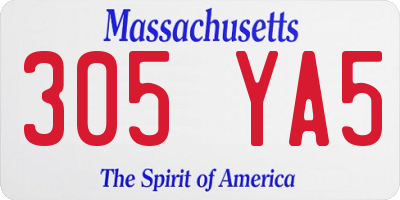 MA license plate 305YA5