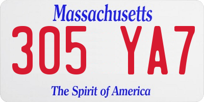 MA license plate 305YA7