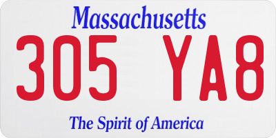 MA license plate 305YA8