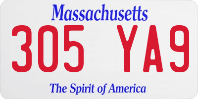 MA license plate 305YA9