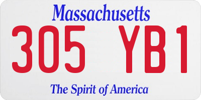 MA license plate 305YB1