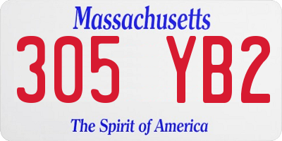 MA license plate 305YB2