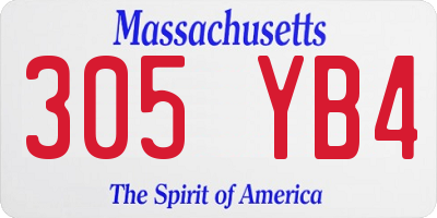 MA license plate 305YB4