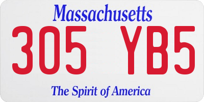 MA license plate 305YB5