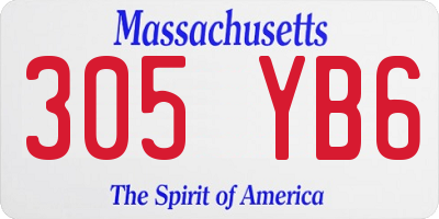 MA license plate 305YB6