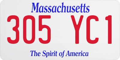 MA license plate 305YC1
