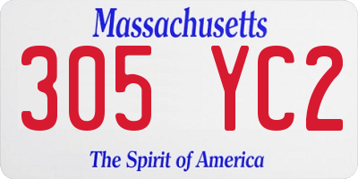 MA license plate 305YC2