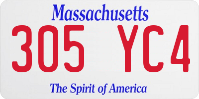 MA license plate 305YC4
