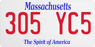MA license plate 305YC5