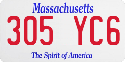 MA license plate 305YC6