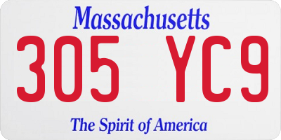 MA license plate 305YC9