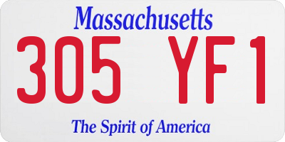 MA license plate 305YF1