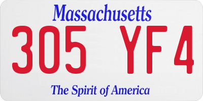 MA license plate 305YF4