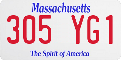 MA license plate 305YG1