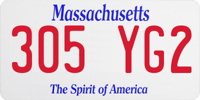 MA license plate 305YG2