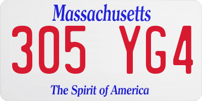 MA license plate 305YG4