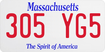MA license plate 305YG5
