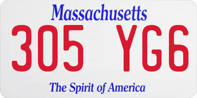 MA license plate 305YG6