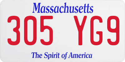 MA license plate 305YG9