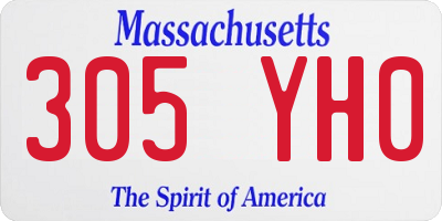 MA license plate 305YH0