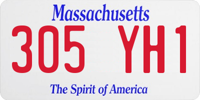 MA license plate 305YH1