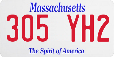 MA license plate 305YH2