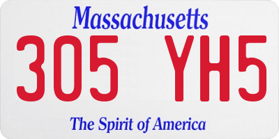 MA license plate 305YH5