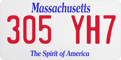 MA license plate 305YH7