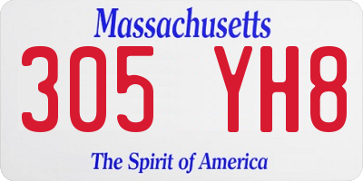 MA license plate 305YH8
