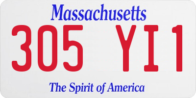 MA license plate 305YI1